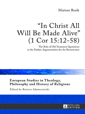 cover image of «In Christ All Will Be Made Alive» (1 Cor 15